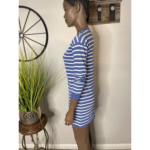 VINEYARD VINES Girl's Blue & White Striped Crewneck Mini Dress L - Picture 2 of 9